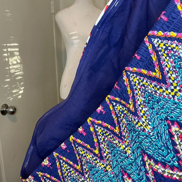 Xhilaration Strapless Maxi Dress 🌟 | XXL | Chevron Smocked Bodice & Sheer Overl - Picture 7 of 7